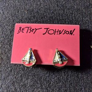 WOW 50% Off NWT Betsey Johnson Sail Boat Post Earrings Cute Vintage Earrings